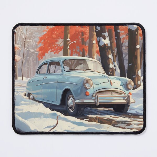 Item preview, Blue car, Classic car, Autumn snowfall designed and sold by LoraScott.