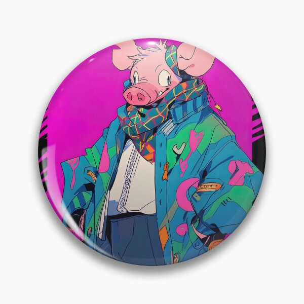 Item preview, Happy Pig Character 1980s Ski Jacket designed and sold by sμ (smew).