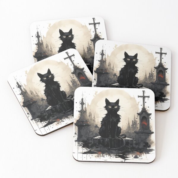 Item preview, Stellar Paws - Celestial Black Cat at Cementary designed and sold by Adam Arts.