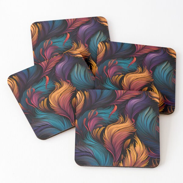 Item preview, dark yellow colorful feathers seamless  designed and sold by Zwzc.