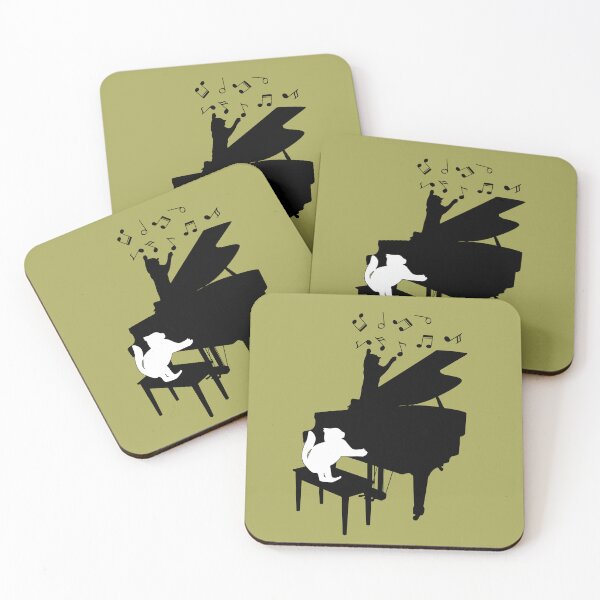 Item preview, Cats Playing Piano And Music Notes designed and sold by Primroaddesigns.