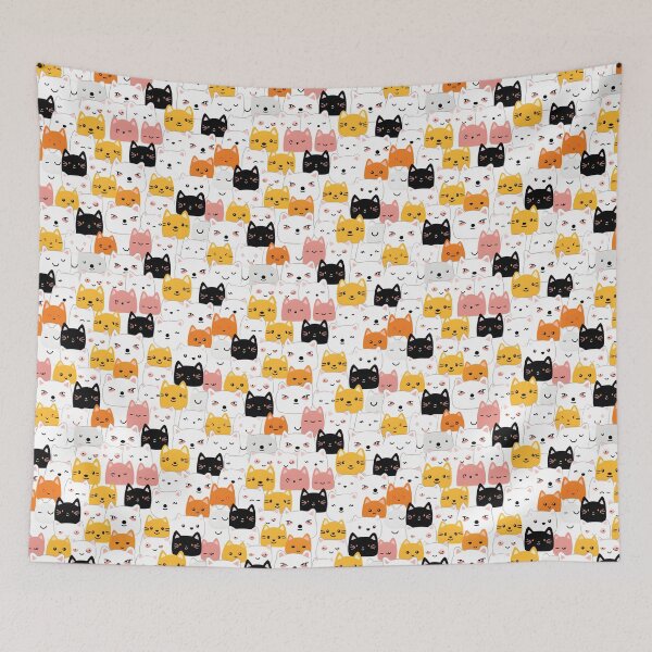 Item preview, Adorable Cat Artistry Seamless Pattern designed and sold by AlienSkinEyes.