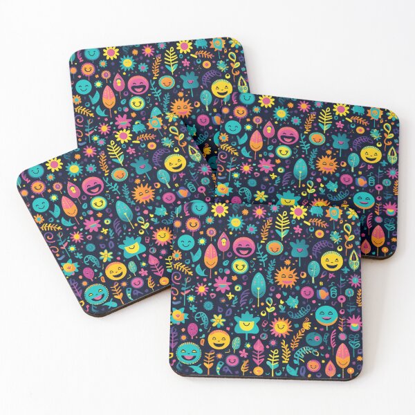 Item preview, Very positive floral faces pattern designed and sold by SmileshareShop.