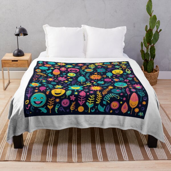 Item preview, Very positive floral faces pattern designed and sold by SmileshareShop.