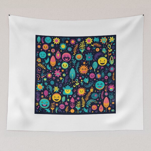 Item preview, Very positive floral faces pattern designed and sold by SmileshareShop.