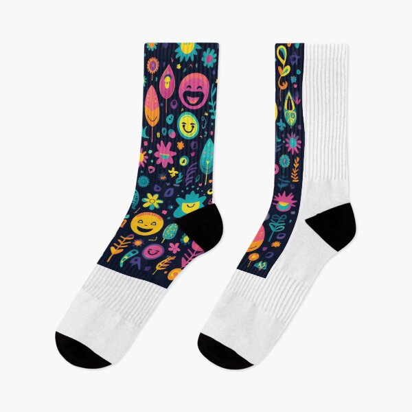 Item preview, Very positive floral faces pattern designed and sold by SmileshareShop.