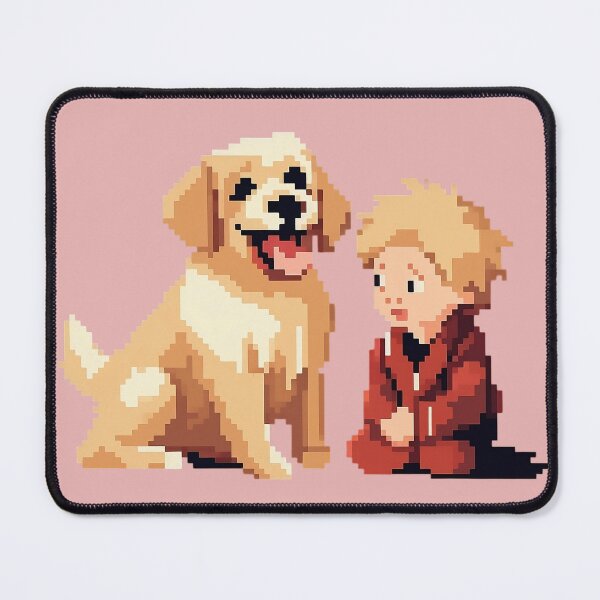 Item preview, A dog and owner pixel art  designed and sold by TopzShop.