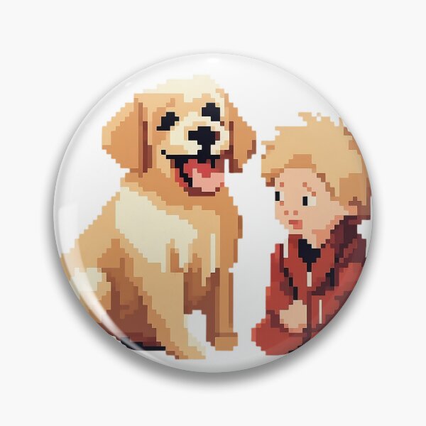 Item preview, A dog and owner pixel art  designed and sold by TopzShop.