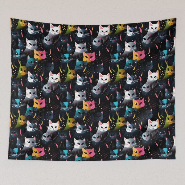 Item preview, Adorable Cat Artistry Seamless Pattern designed and sold by AlienSkinEyes.