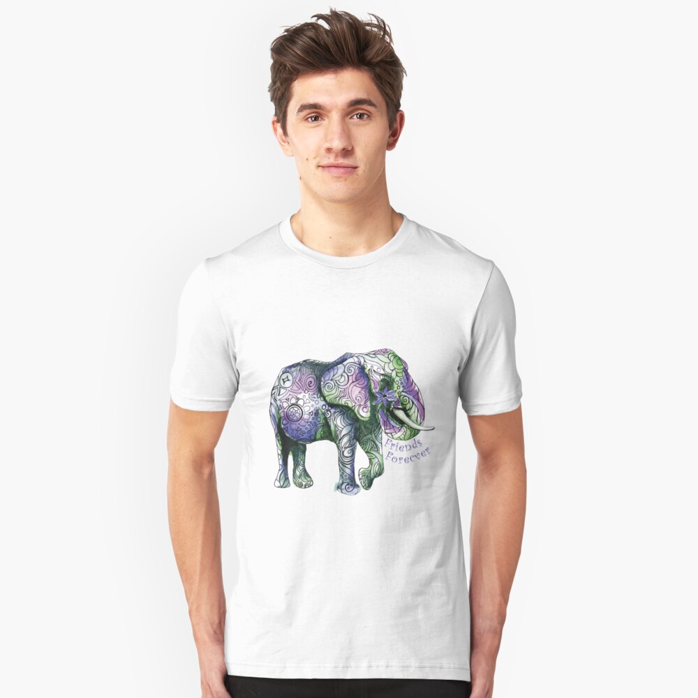 Kristins Flower of Friendship Elephant (purple) Slim Fit T-Shirt