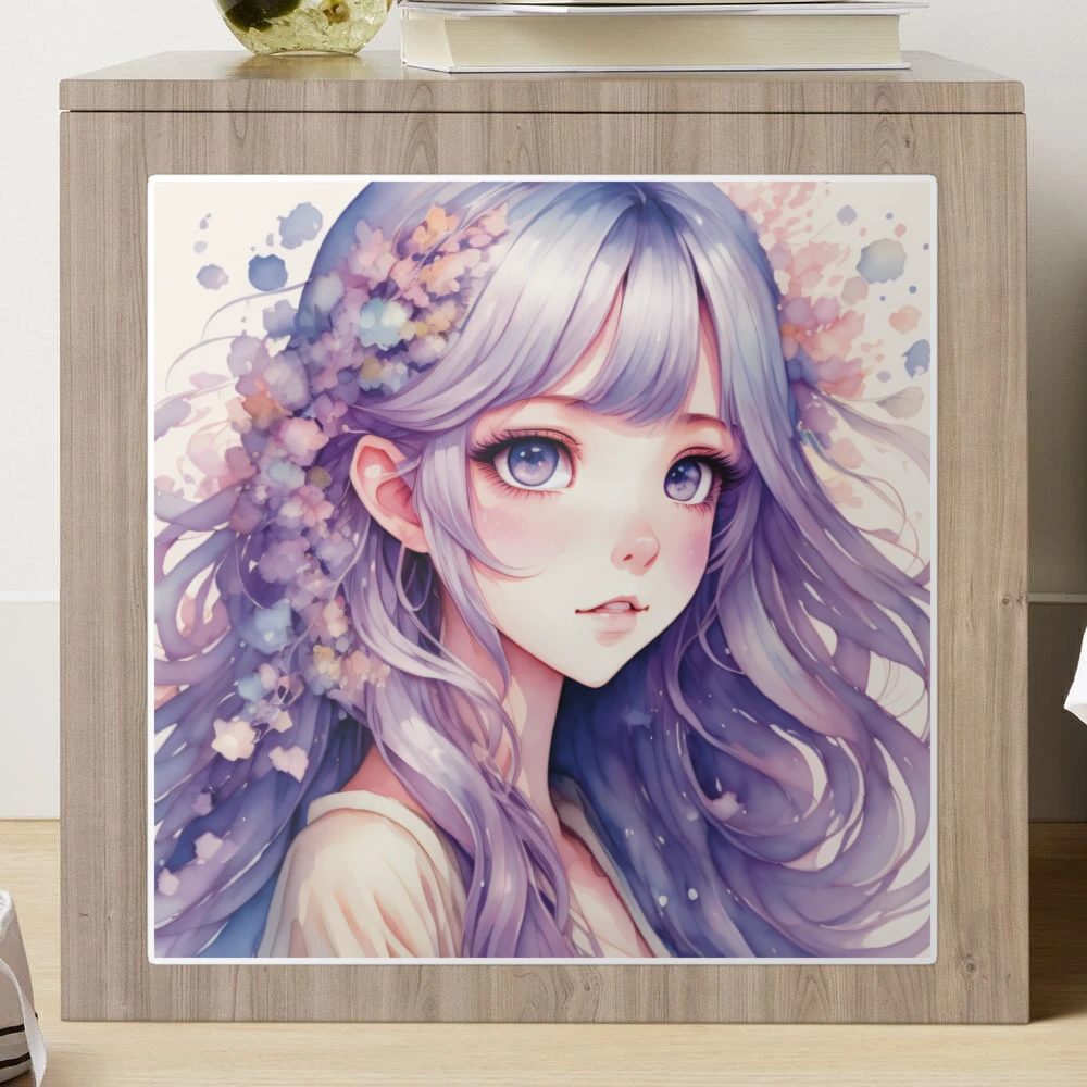 AI Art Generator: Indigo haired blue eyes Cute anime baby