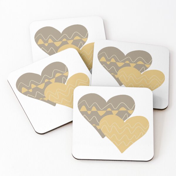 Item preview, Boho Hearts - Soft Yellow & Grey designed and sold by DigThatPrint.
