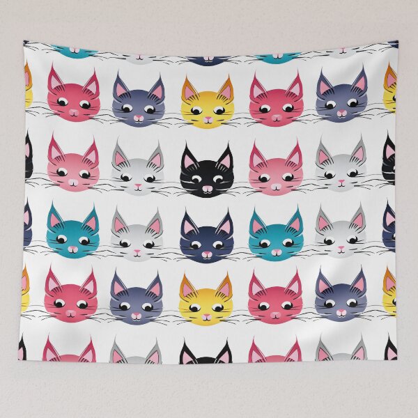 Item preview, Adorable Cat Artistry Seamless Pattern designed and sold by AlienSkinEyes.