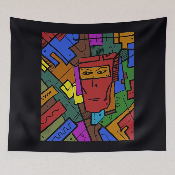Item preview, futuristic abstract ninja face  Scoop  	 designed and sold by gegqqspuhw53.