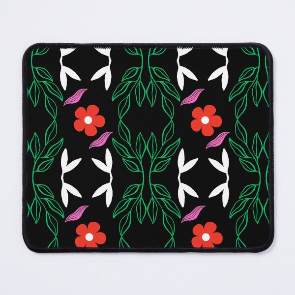 Item preview, Leave and floral hand drawn art on black background designed and sold by Giree07.