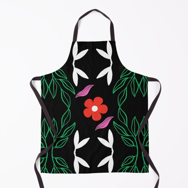 Item preview, Leave and floral hand drawn art on black background designed and sold by Giree07.