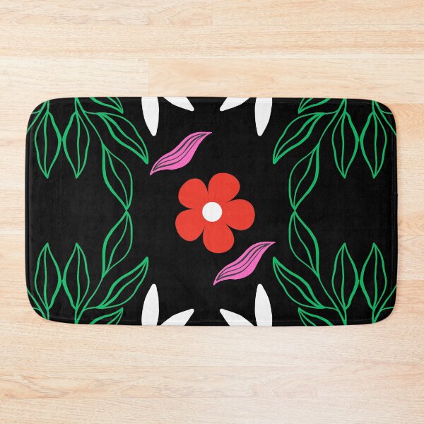 Item preview, Leave and floral hand drawn art on black background  designed and sold by Giree07.