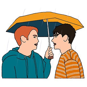 Artwork thumbnail, Heartstopper Nick & Charlie talking under the rain under before kissing by xiape