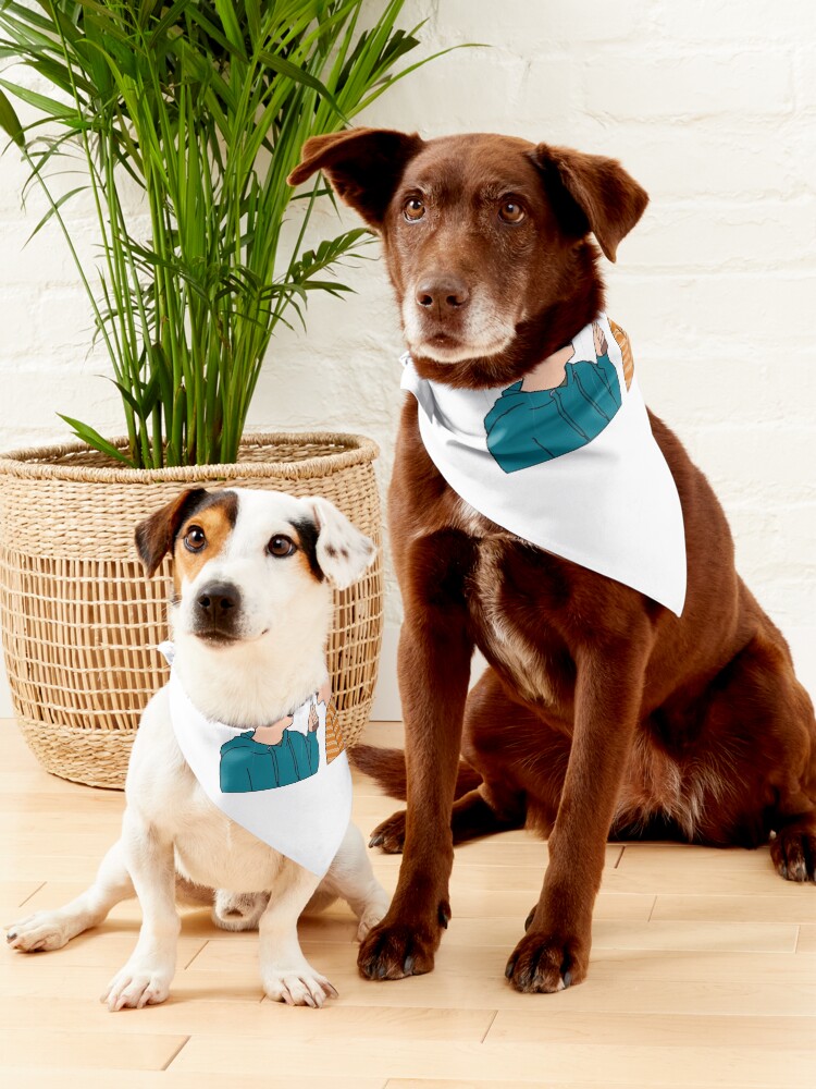 Thumbnail 5 of 6, Pet Bandana, Heartstopper Nick & Charlie talking under the rain under before kissing designed and sold by xiape.