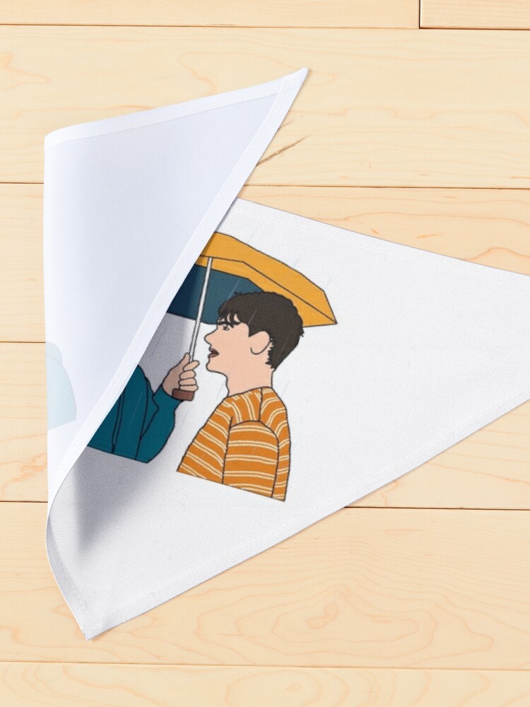 Thumbnail 4 of 6, Pet Bandana, Heartstopper Nick & Charlie talking under the rain under before kissing designed and sold by xiape.