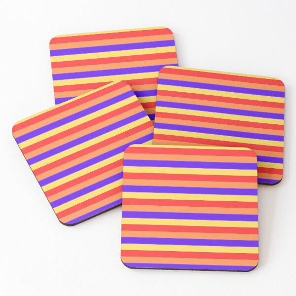 Item preview, A long horizontal stripe in orange, blue, yellow and red colour. Four colours of long tape  designed and sold by Giree07.