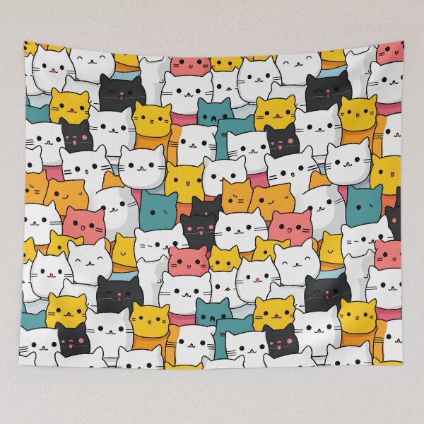 Item preview, Adorable Cat Artistry Seamless Pattern designed and sold by AlienSkinEyes.