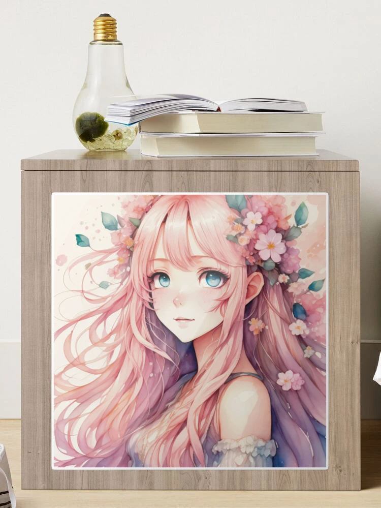 Anime Girl with Pink Hair - Love Anime Paint by Numbers