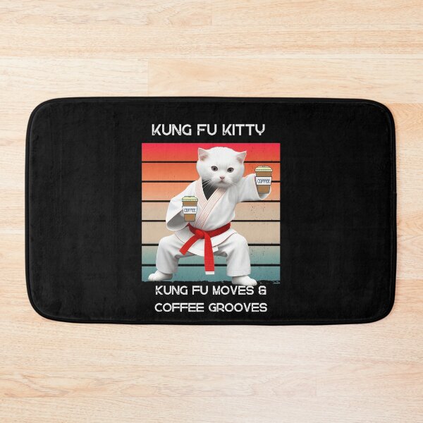 Item preview, Kung Fu Kitty! Kung Fu Moves and Coffee Grooves. designed and sold by CuteCatsCoffee.