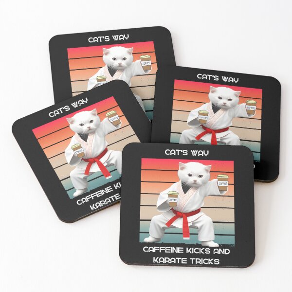 Item preview, Cat's way! Coffee Kicks and Karate Tricks. designed and sold by CuteCatsCoffee.