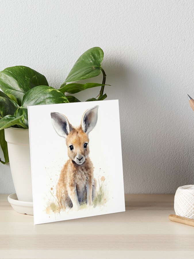 Lámina rígida for Sale con la obra «Un lindo canguro bebé» de CuteCreature