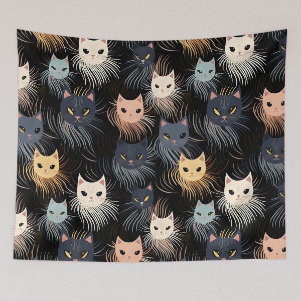 Item preview, Adorable Cat Artistry Seamless Pattern designed and sold by AlienSkinEyes.