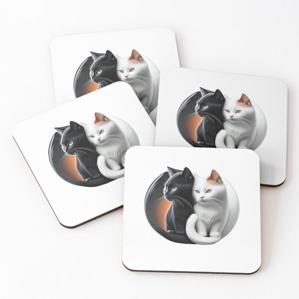 Artikelvorschau, Ying Yang Katzen Schwarz & Weiß entworfen und verkauft von ByAllyAlly.