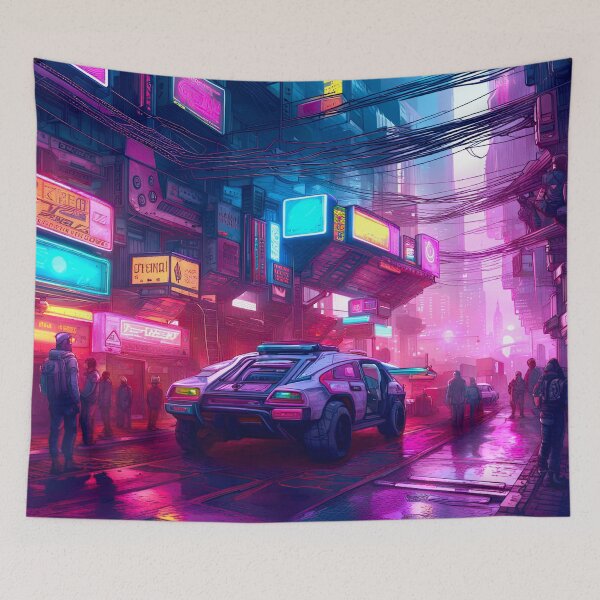 Item preview, Inner City Cyberpunk Shopping designed and sold by Ink Art Design.