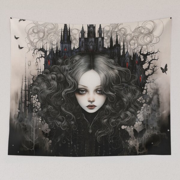 Item preview, gothic art portrait digital print designed and sold by dcrc.