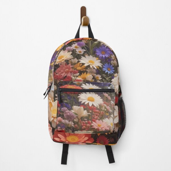 Item preview, colorful flowers with mountains in the background designed and sold by mikaws.