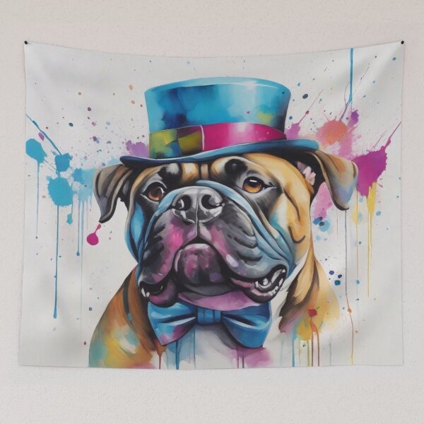 Item preview, Bull Mastiff Dog Portrait With Top Hat designed and sold by Wolfheartart.