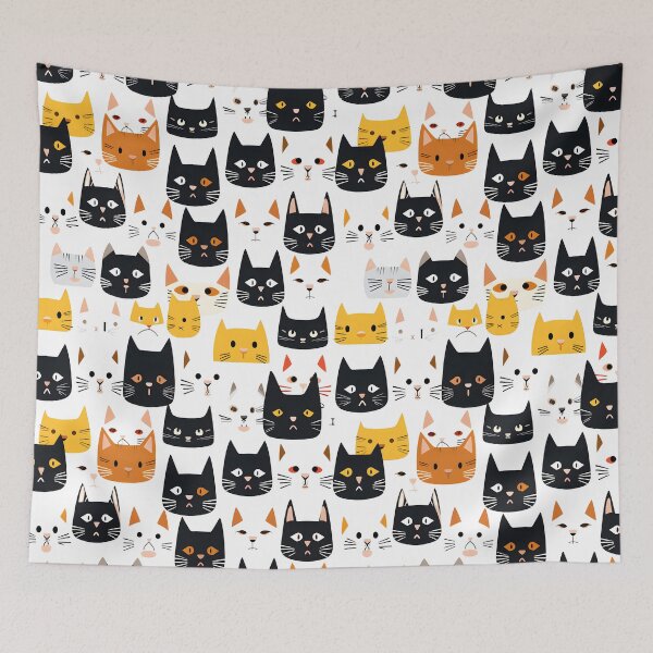 Item preview, Adorable Cat Artistry Seamless Pattern designed and sold by AlienSkinEyes.