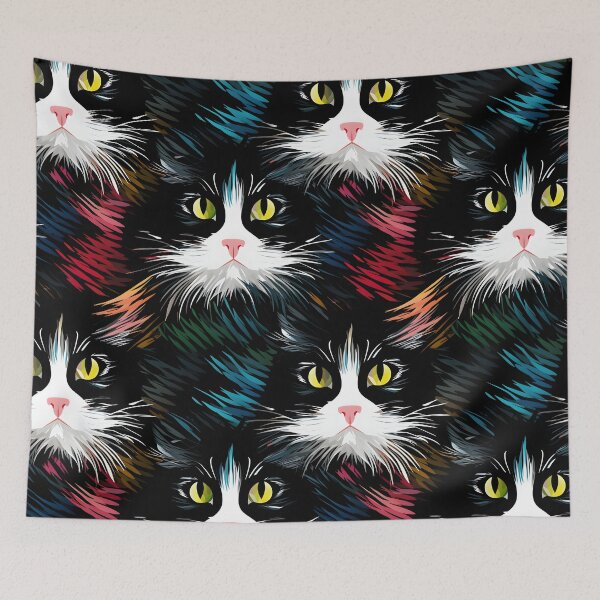 Item preview, Adorable Cat Artistry Seamless Pattern designed and sold by AlienSkinEyes.