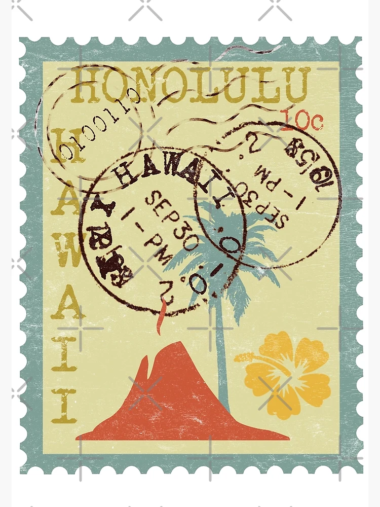 Honolulu Hawaii Distressed Postage Stamp  Poster for Sale by  Primroaddesigns