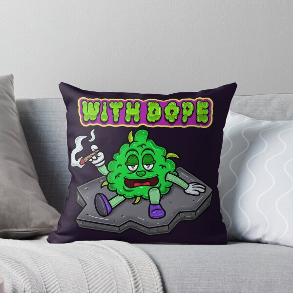 Item preview, Cartoon Mascot of Weed Bud On Stone, Smoking and With Dope.  designed and sold by tedykurniawan12.