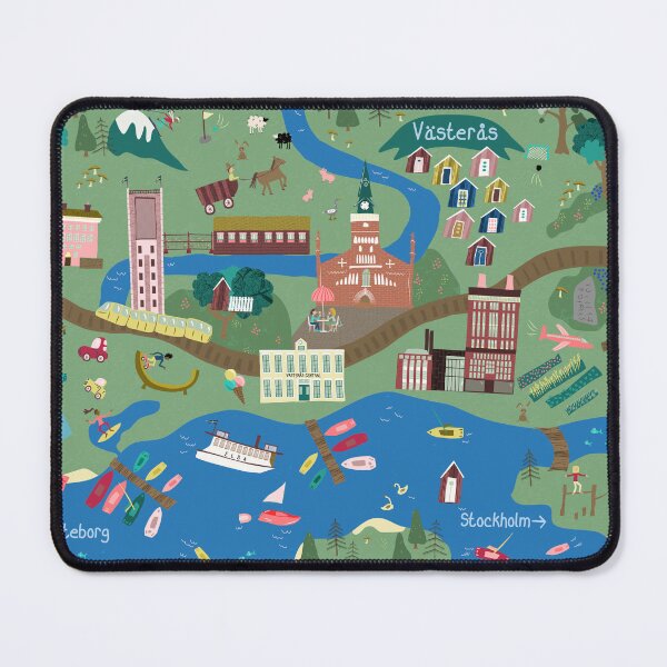 Item preview, Västerås Sweden Illustrated Map | Västerås Sverige Illustrerad Karta | Original designed and sold by Ingrid Poole.