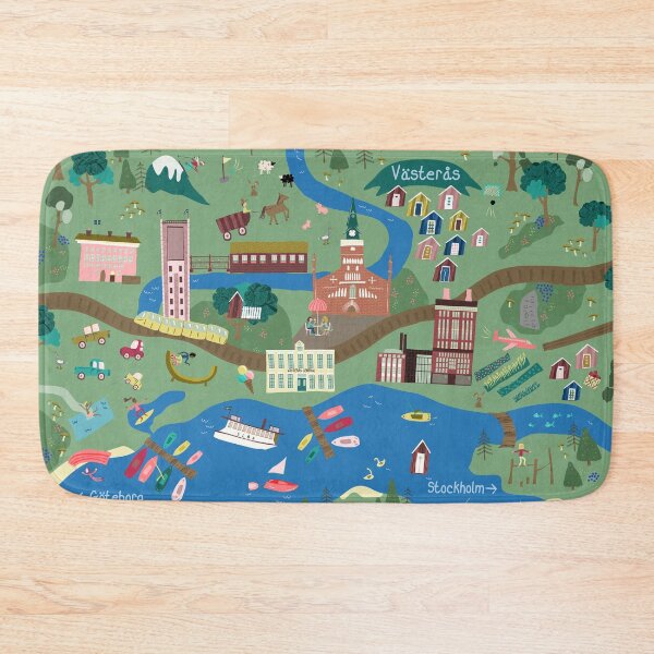Item preview, Västerås Sweden Illustrated Map | Västerås Sverige Illustrerad Karta | Original designed and sold by Ingrid Poole.
