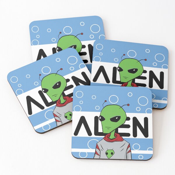 Item preview, cartoon the small cool alien from space designed and sold by KimierArt.