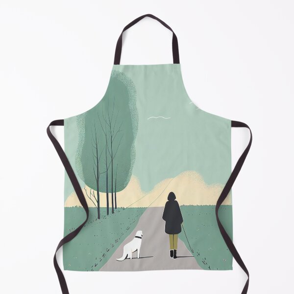 Item preview, Woman with dog walk on the countryside road designed and sold by JadesignFang.