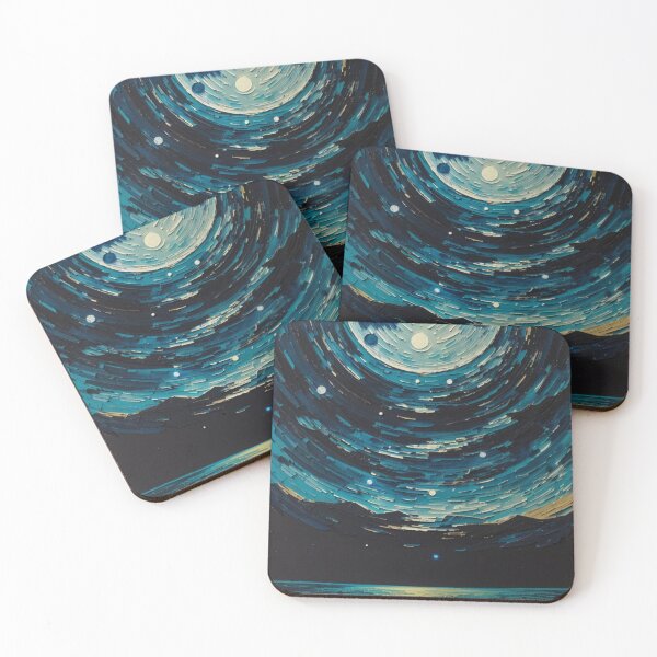 Item preview, Moonlit starry night landscape designed and sold by Starry night Cherry blossom.
