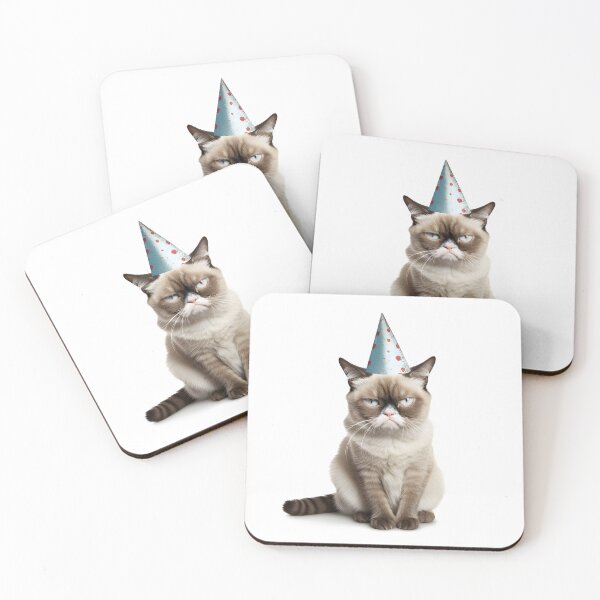 Item preview, Birthday grumpy cat with hat designed and sold by naatala.