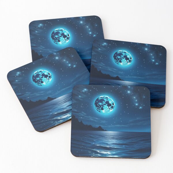Item preview, Moonlit Sea and Glittering Stars designed and sold by Itsapizzart.