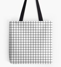 Emmy -- Black and White Grid, black and white, grid, monochrome, minimal grid design cell phone case Tote Bag
