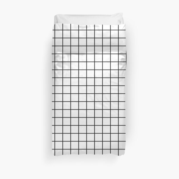 Emmy -- Black and White Grid, black and white, grid, monochrome, minimal grid design cell phone case Duvet Cover