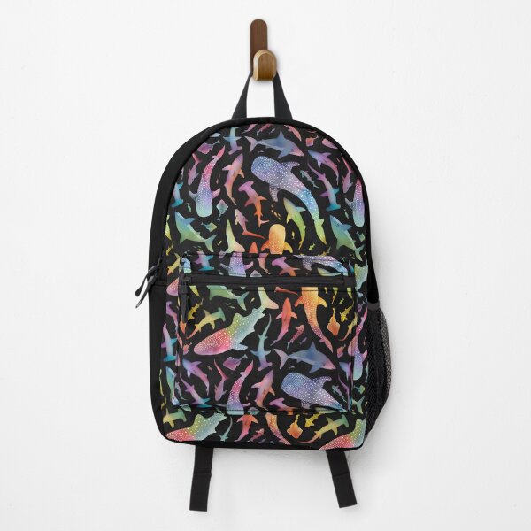 Item preview, Rainbow shark ocean on black designed and sold by adenaJ.